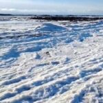 Frío extremo en la Argentina: por las bajas temperaturas se congelaron las olas del mar en Tierra del Fuego